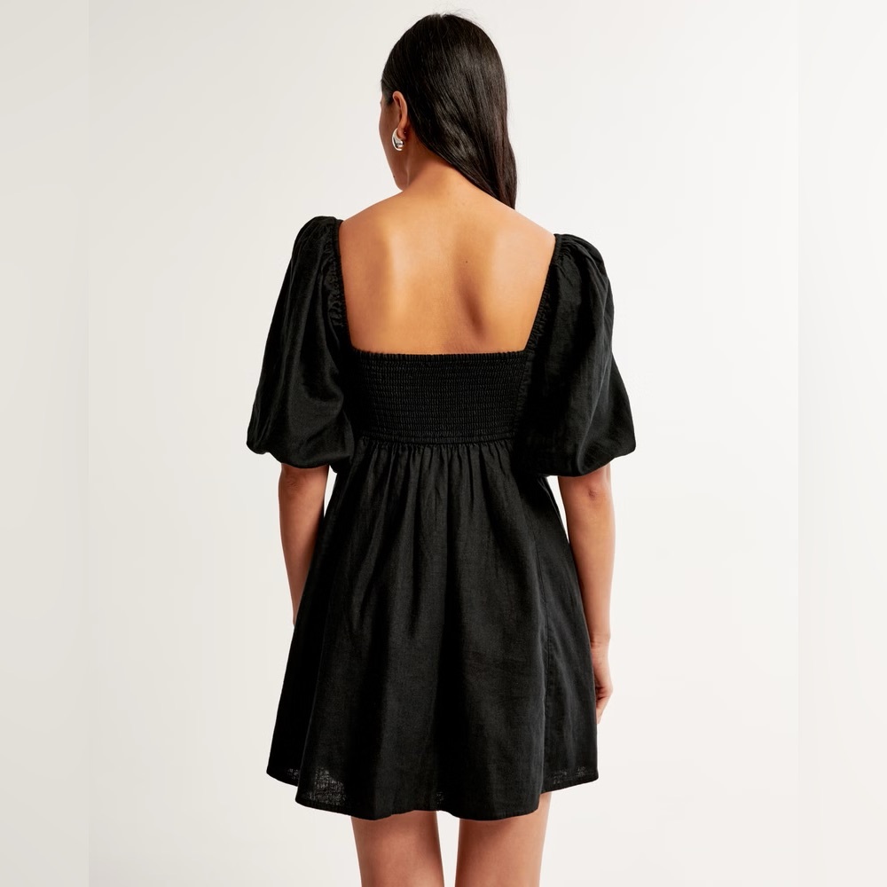 Abercrombie + Fitch Emerson Cotton Blend Black Dress - Picture 2 of 8